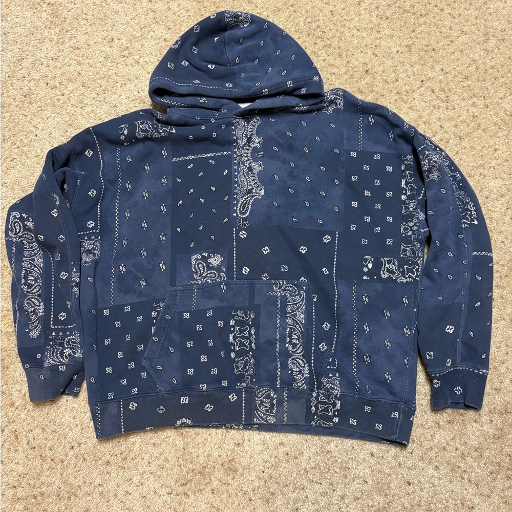 Abercrombie & Fitch Blue Bandana Print Hoodie